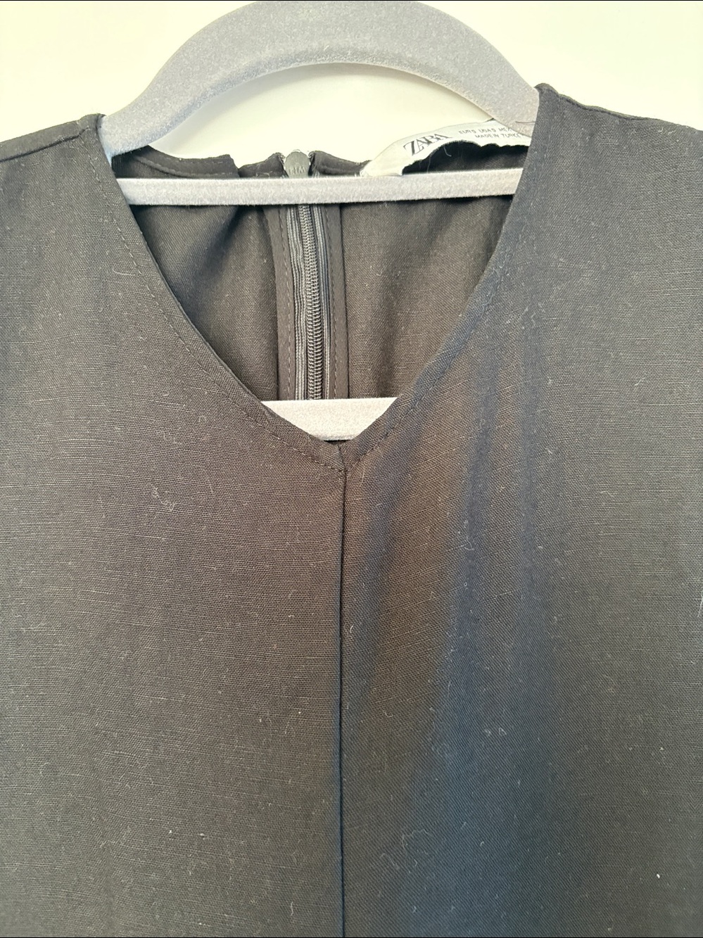 Zara Black Linen Blend A Line Maxi Dress S EUC - Picture 3 of 6